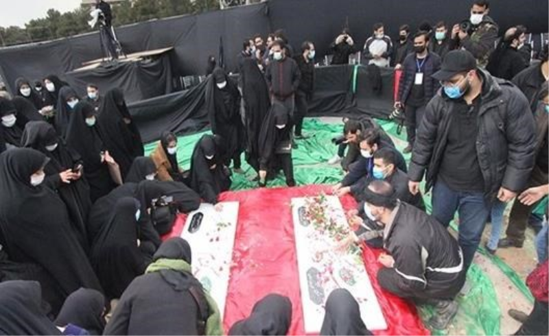 مراسم تشییع و تدفین دو شهید گمنام در دانشگاه آزاد اسلامی واحد تهران شمال برگزار شد