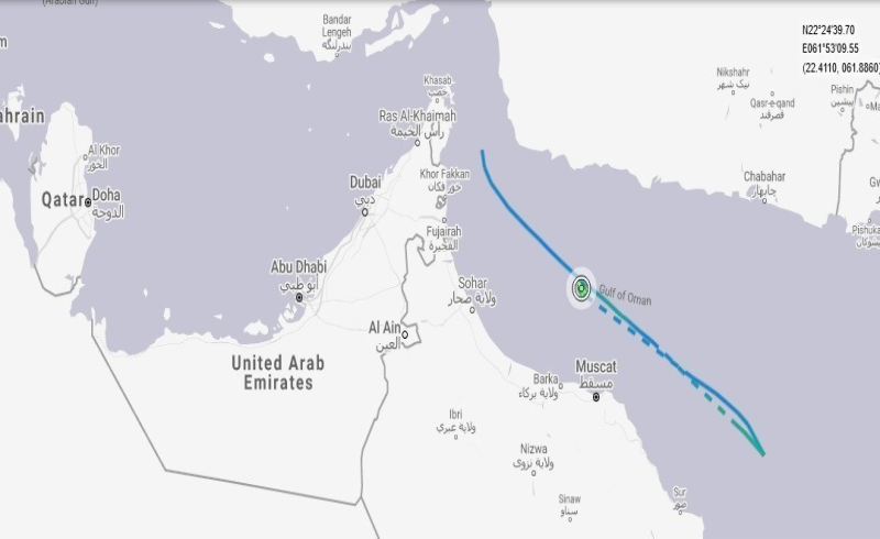 کشتی حادثه‌دیده در دریای عمان  متعلق به رژیم صهیونیستی است